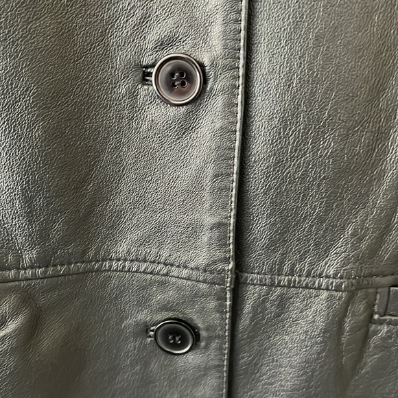 Clio Leather Woman’s Jacket Button Front With Pockets Size Medium - Picture 6 of 6